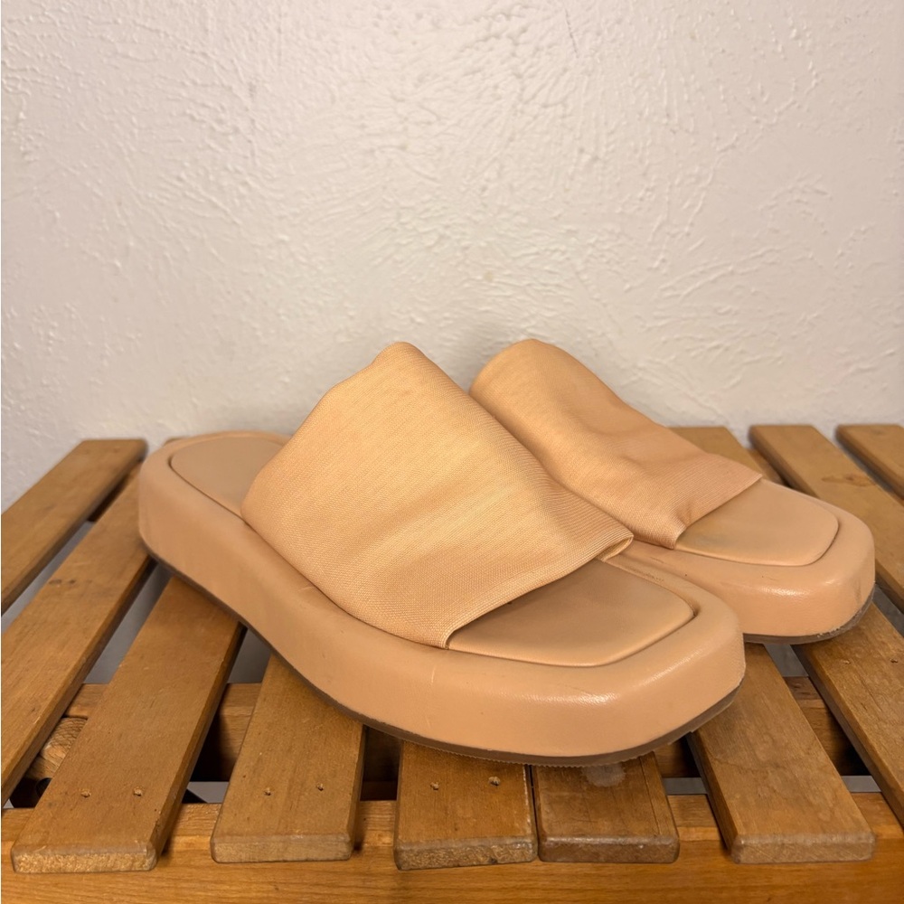 Loeffler Randall Nude Tan Slide Mules